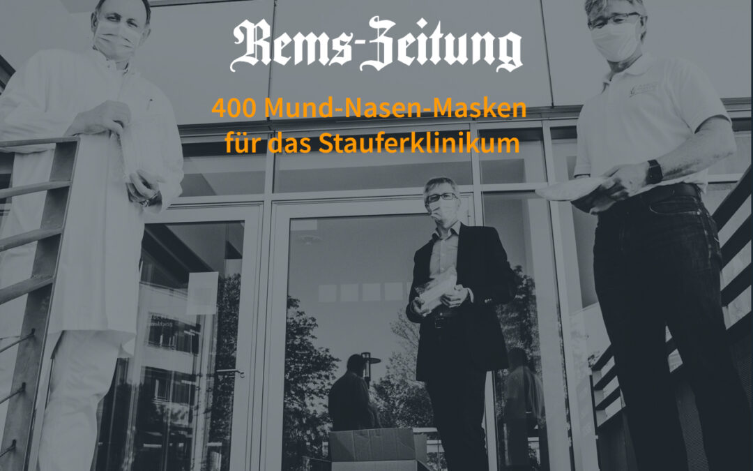 400 Mund-Nasen-Masken für das Stauferklinikum