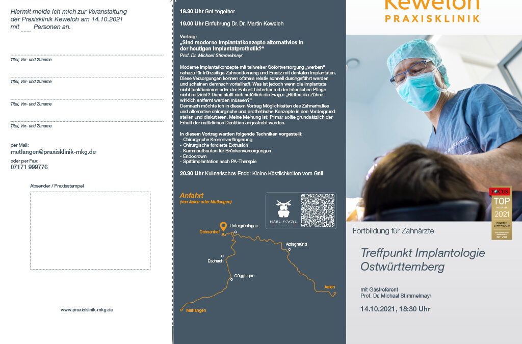 Vortrag: Sind moderne Implantatkonzepte alternativlos in der heutigen Implantatprothetik?