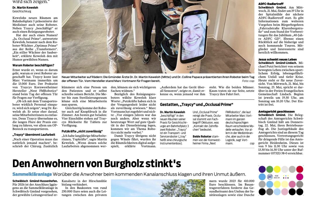 Zeitungsbericht: „Traycy“ verstärkt Gmünder Praxis